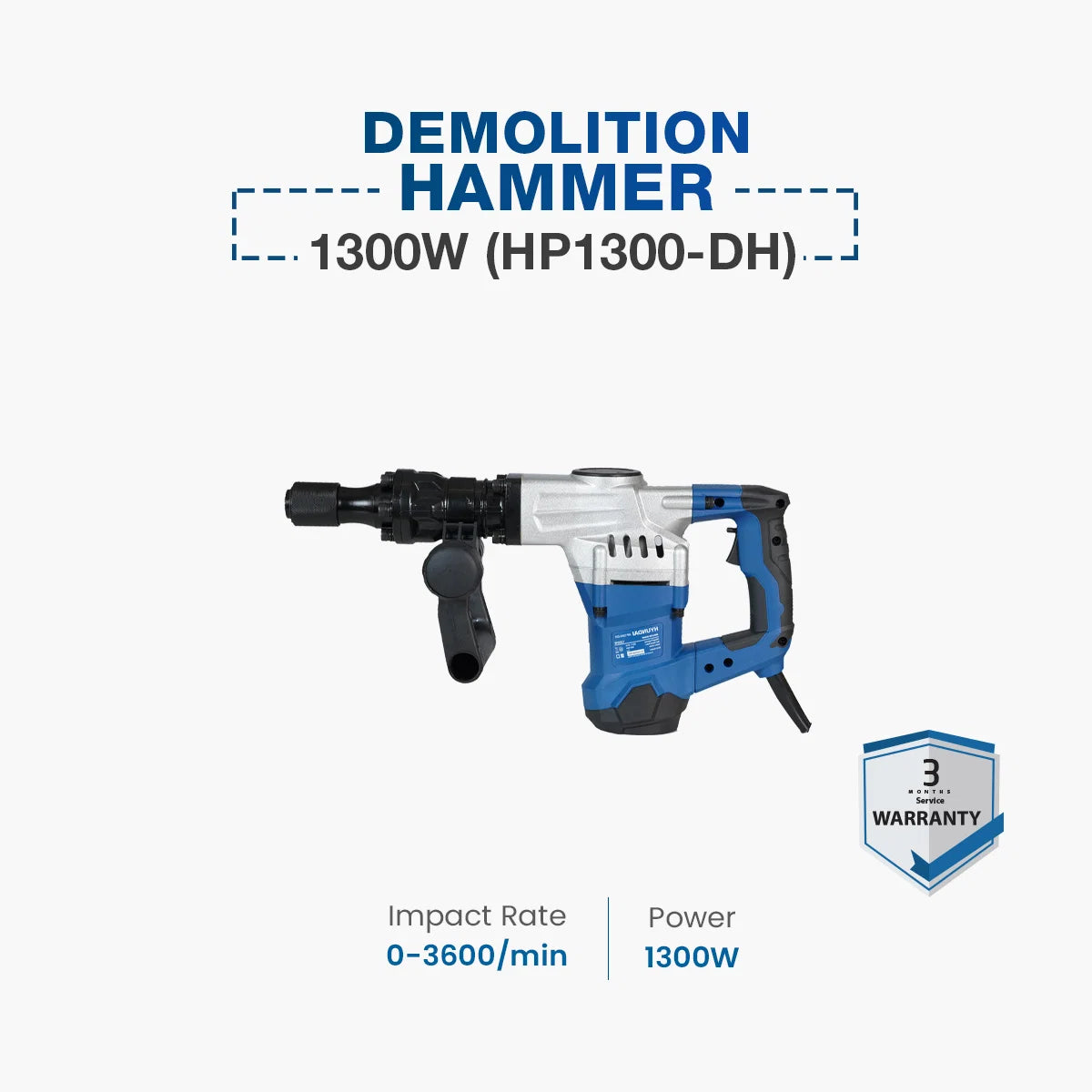 HYUNDAI 1300W Heavy Duty Demolition Hammer HP1300-DH Hyundai